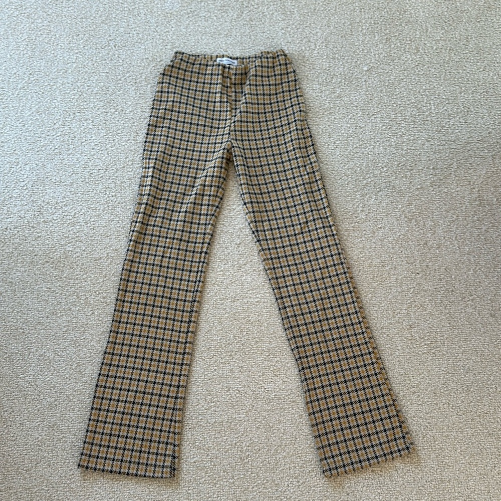 Urban Outfitters Plaid Yellow, Black, and White stretchy pants